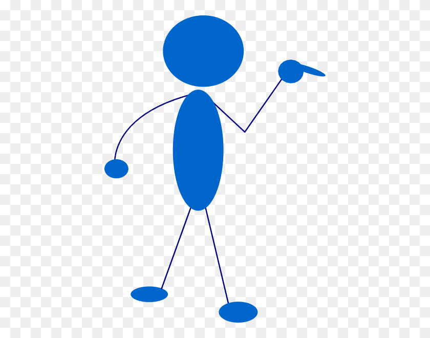 432x600 Stickman Point Clip Art - Person Pointing Clipart