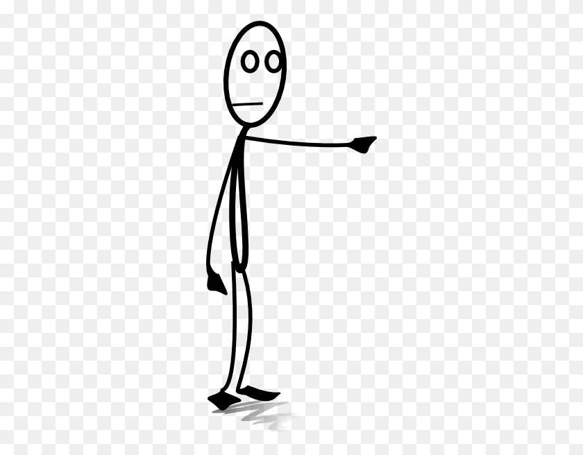 246x596 Stickman Pointing To The Right Clip Art - Person Pointing Clipart