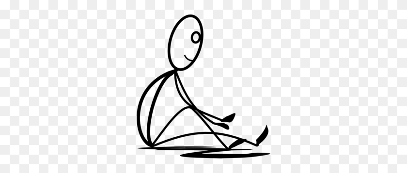 276x298 Stickman Sat Down On The Ground Clip Art - Sit Clipart Black And White