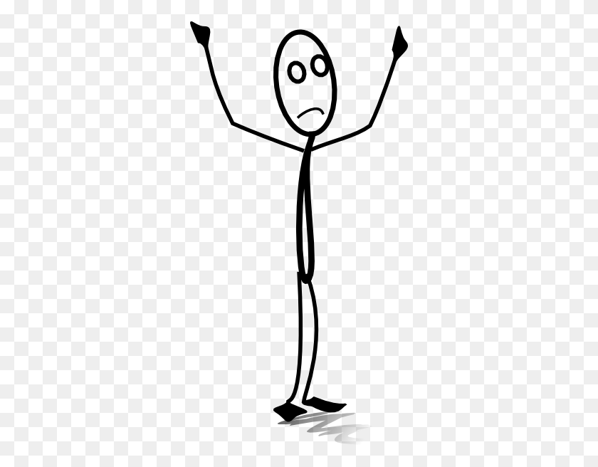 306x596 Stickman With Hands Up Clip Art - Tightrope Clipart