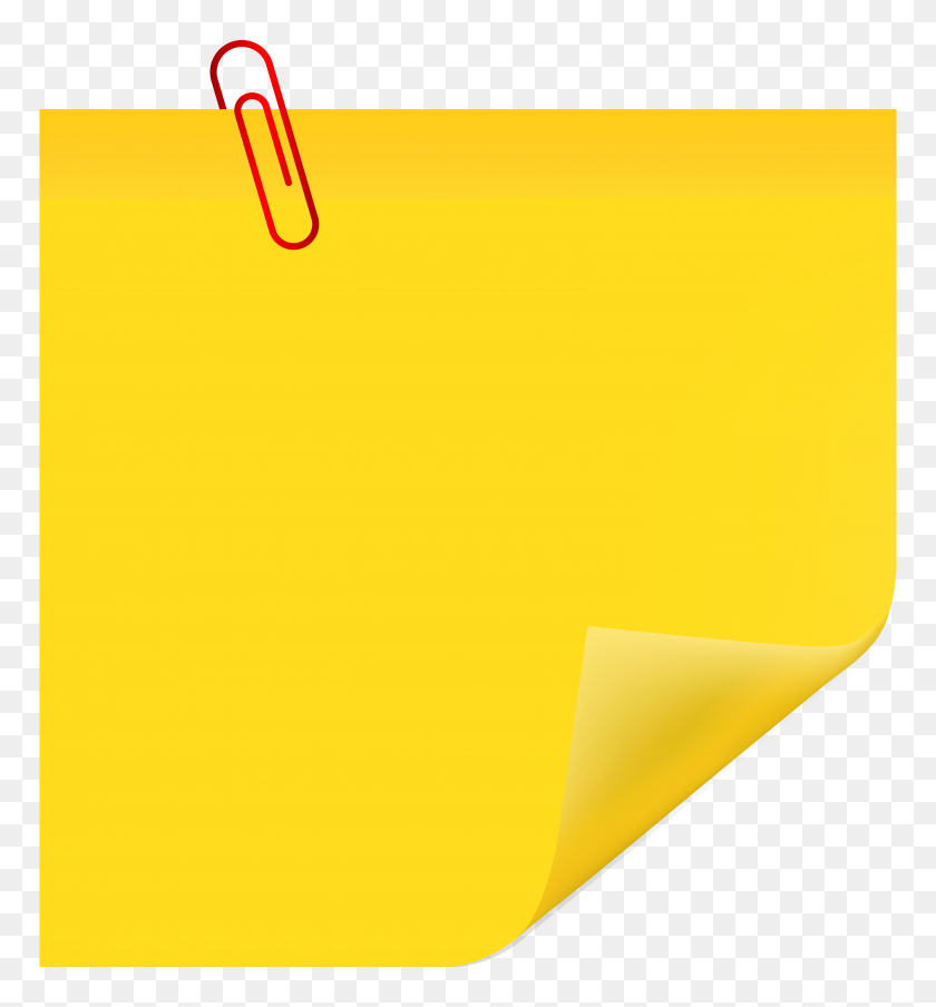 5543x6000 Sticky Note With Paperclip Png Clip Art - Post It Note PNG