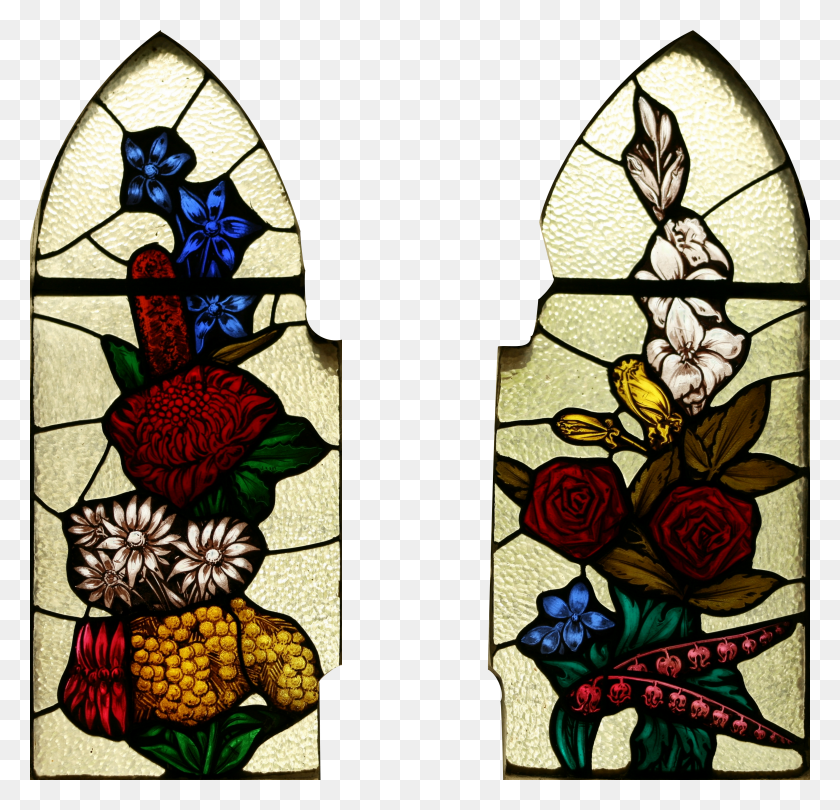 3410x3280 Stjohnsashfield Stainedglass Flowers - Stained Glass PNG