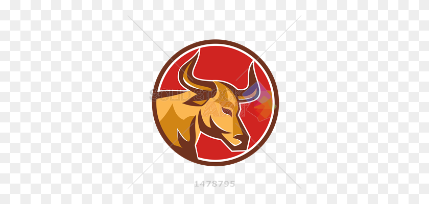 340x340 Stock De Ilustración De Vector De Dibujos Animados Naranja Texas Longhorn Bull - Texas Longhorn Clipart
