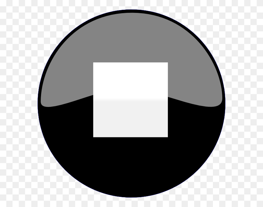 600x600 Botón De Parada Negro Clipart - Botón De Parada Png