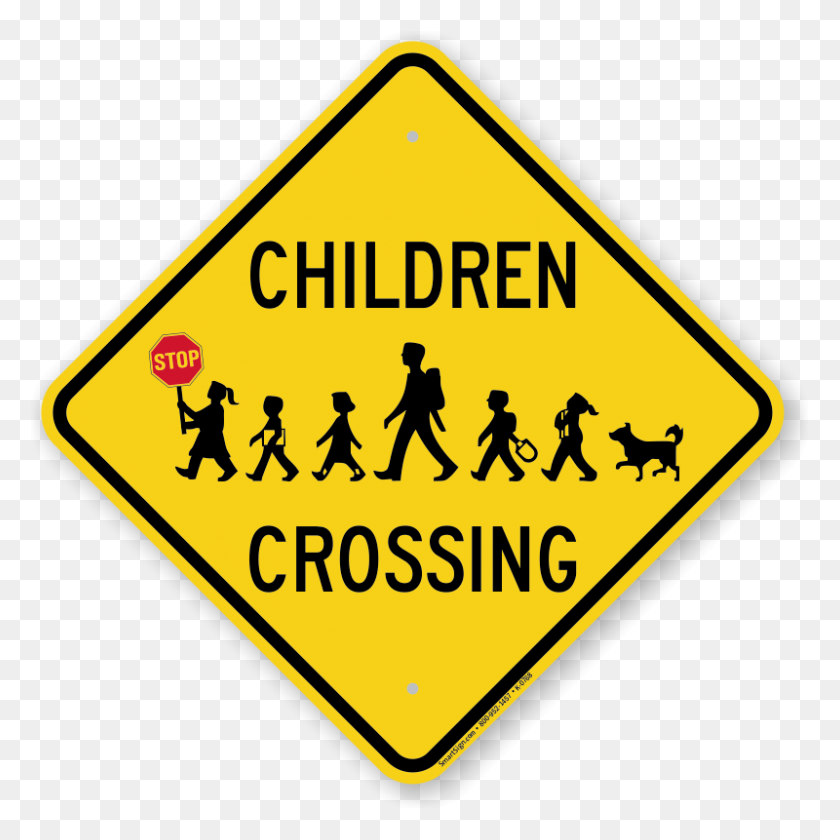 800x800 Stop Children Crossing Diamond Sign Best Prices, Sku K - Yield Sign PNG
