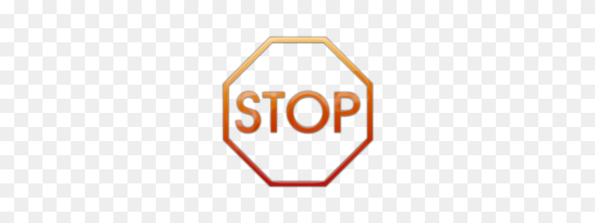 256x256 Stop Clipart Orange - Stop Hand Clipart