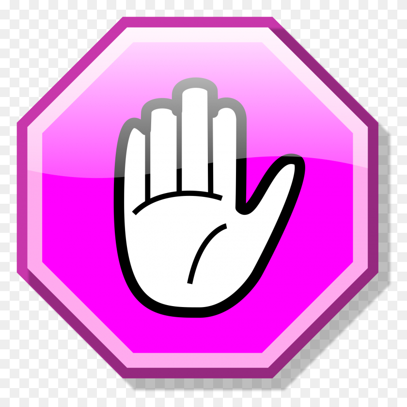 2000x2000 Stop Hand Nuvola Pink - Песочница Клипарт
