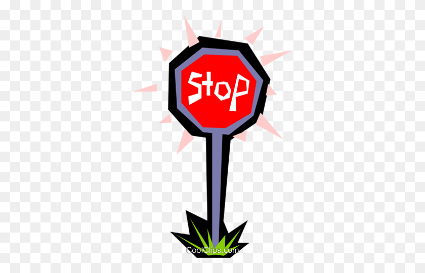 Stop Sign Royalty Free Vector Clip Art Illustration - Stop Clipart