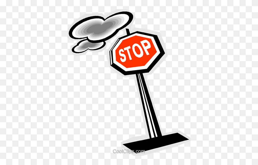 402x480 Stop Sign Royalty Free Vector Clip Art Illustration - Stop Sign Clip Art