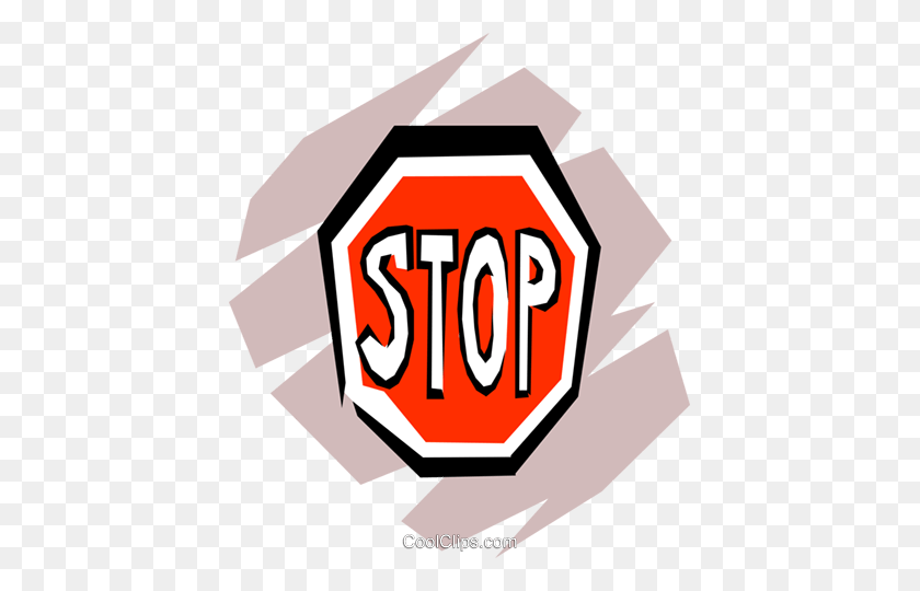 421x480 Stop Sign Royalty Free Vector Clip Art Illustration - Stop Sign Clip Art Free