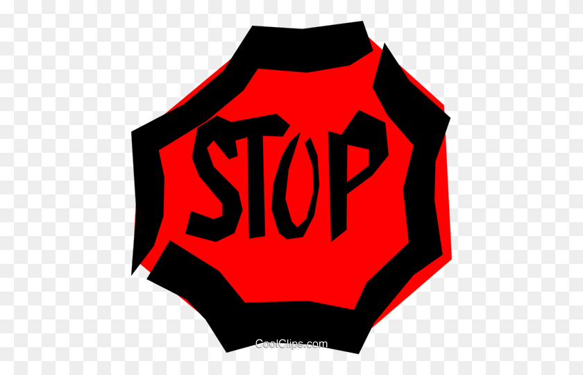 462x480 Stop Sign Royalty Free Vector Clip Art Illustration - Stop Sign Clip Art Free