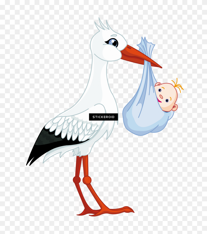 2394x2743 Stork - Clipart Stork Carrying Baby