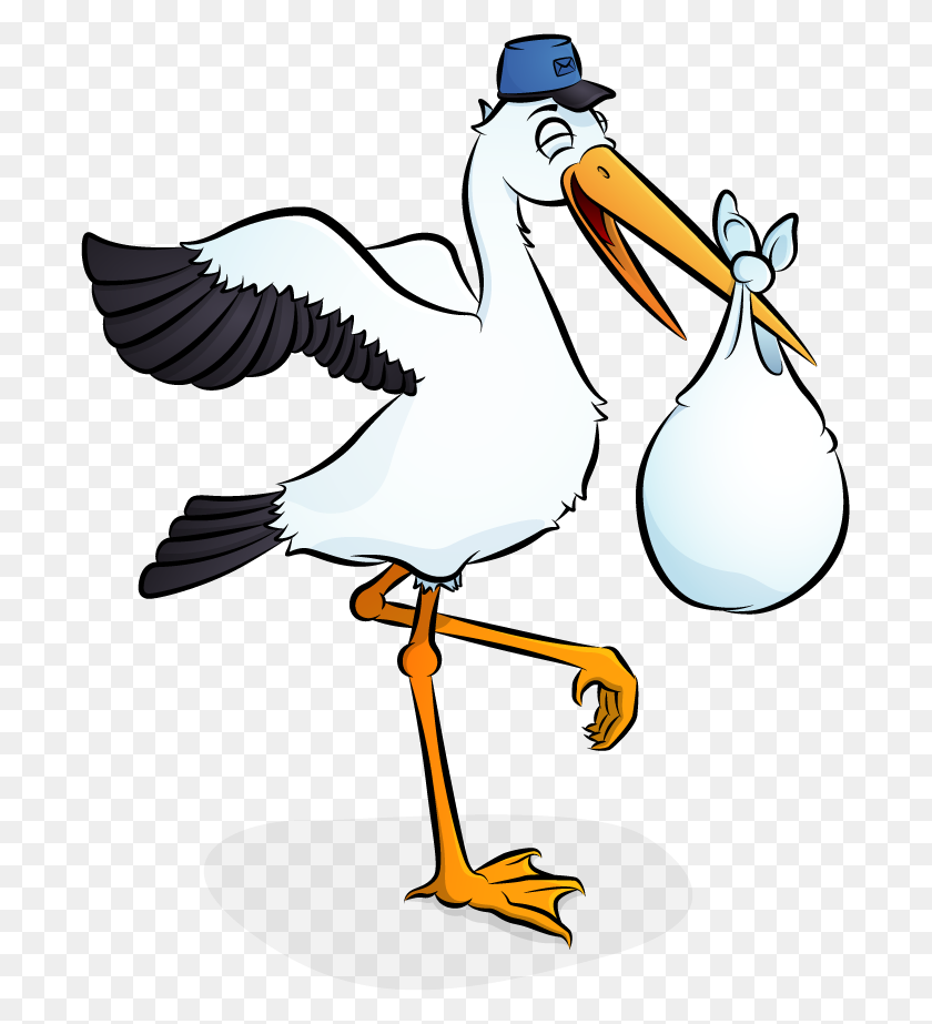 693x863 Stork Clipart Baby Transparent Background - Stork Clipart
