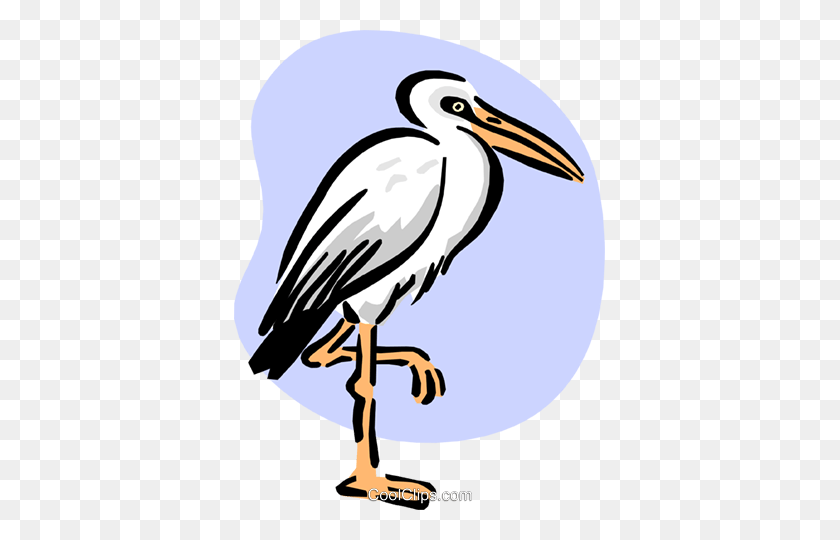 371x480 Stork Standing Royalty Free Vector Clip Art Illustration - Stork Clipart