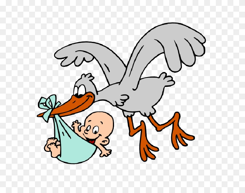 600x600 Stork With Baby Clipart Stork Carrying Ba Boy Cartoon Clip Art - Baby Girl Stork Clipart