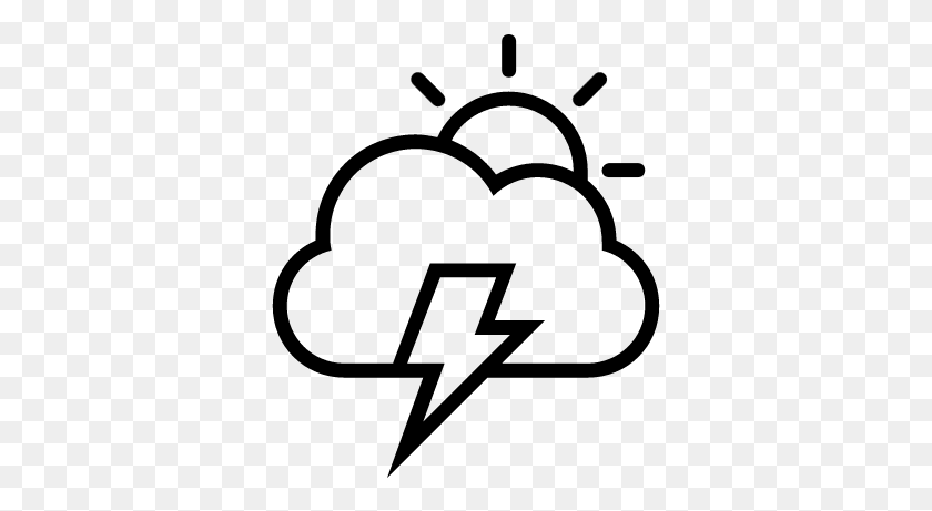 351x401 Storm Day Weather Interface Symbol Of Sun, Cloud - Cloud Outline PNG