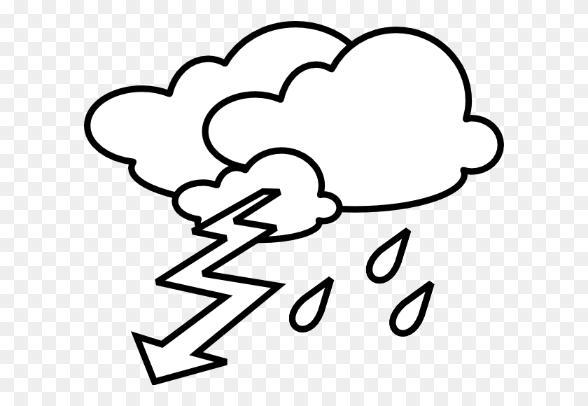 600x520 Stormy Outline Clip Art - Stormy Clipart