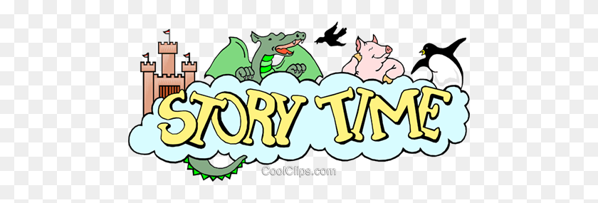 480x225 Story Time Royalty Free Vector Clip Art Illustration - Story Clipart