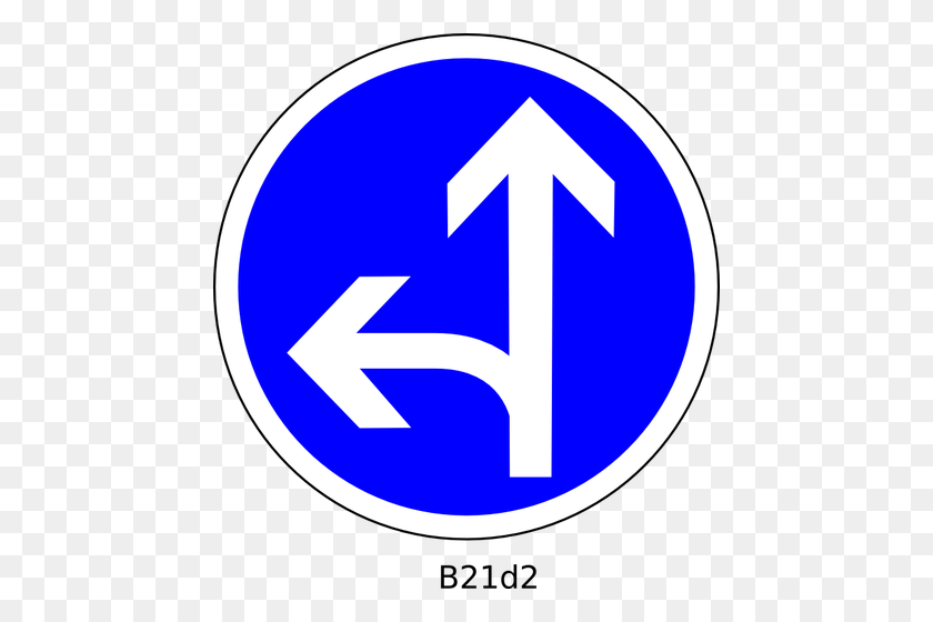 456x500 Прямо И Налево Дорожный Знак Векторное Изображение - Прямая Дорога Png