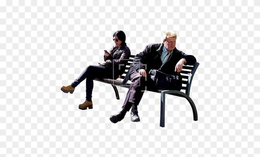 450x450 Strangers On A Bench - Person Sitting In Chair PNG