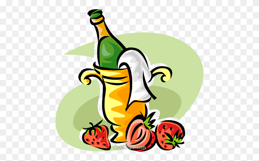 480x463 Strawberries And Champagne Royalty Free Vector Clip Art - Champagne Clipart