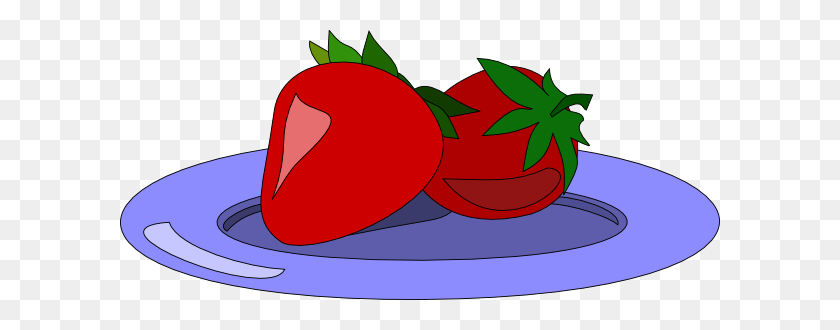 600x270 Strawberries On A Plate Clipart Png For Web - Food Plate PNG