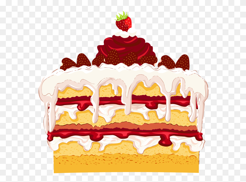 600x562 Strawberry Cake Png - Strawberry Cake Clipart