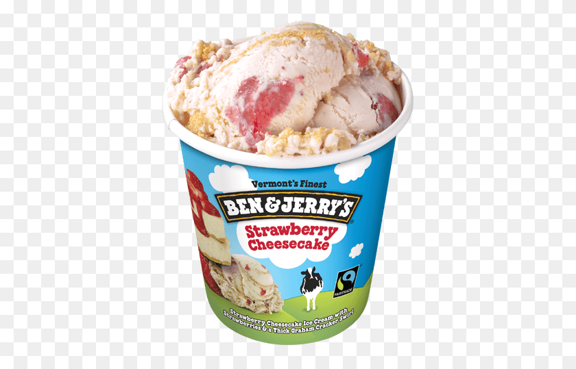374x479 Strawberry Cheesecake Ice Cream Ben Jerry - Cheesecake PNG