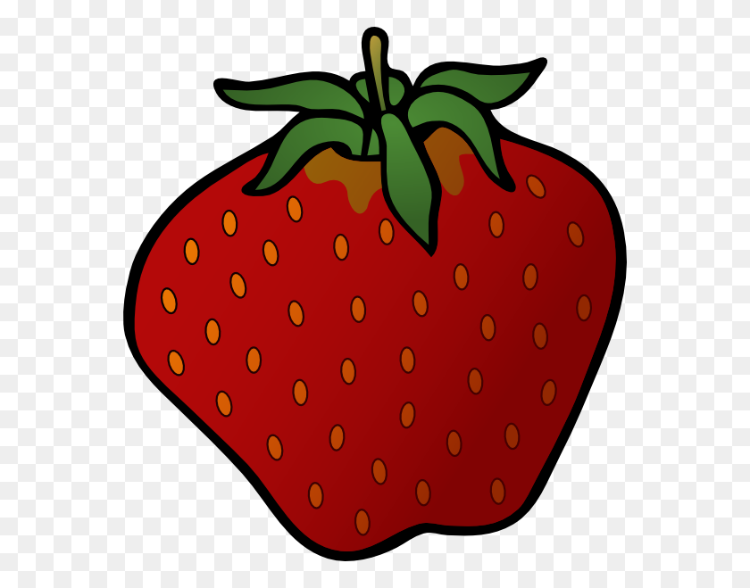 564x599 Strawberry Clip Art Free Vector - Strawberry Clipart Black And White