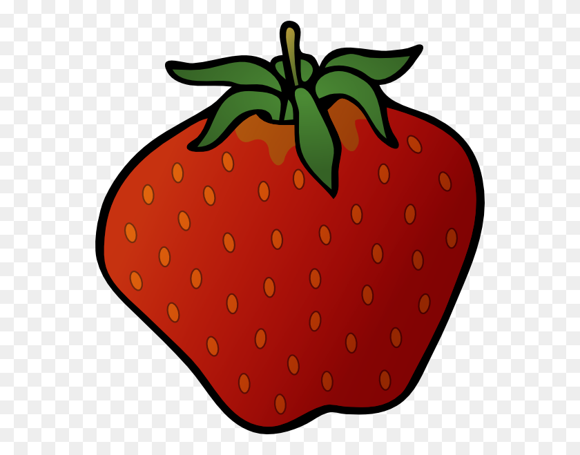 564x599 Strawberry Clip Art Free Vector - Strawberry Vine Clipart