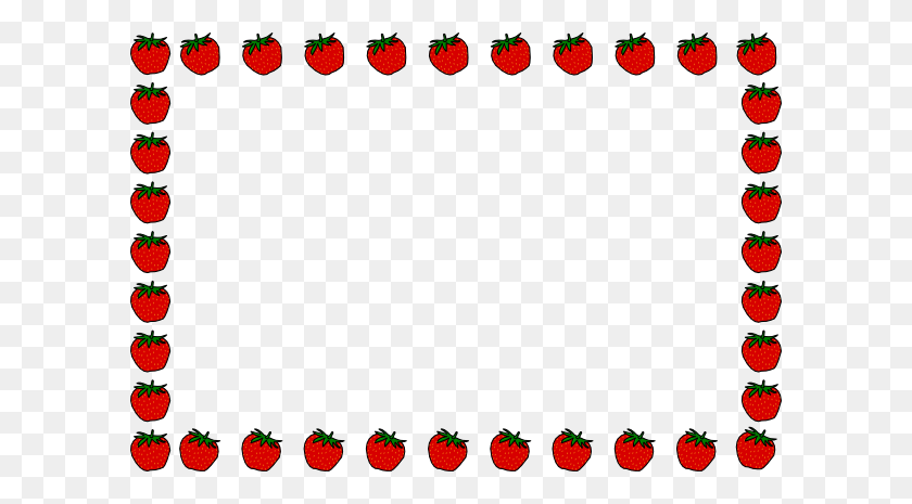 600x405 Strawberry Clipart Border - Apple With Heart Clipart