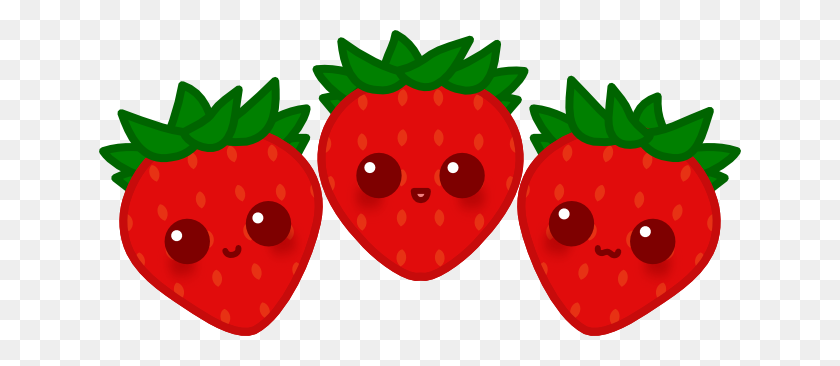 642x306 Strawberry Clipart Kawaii - Strawberries PNG