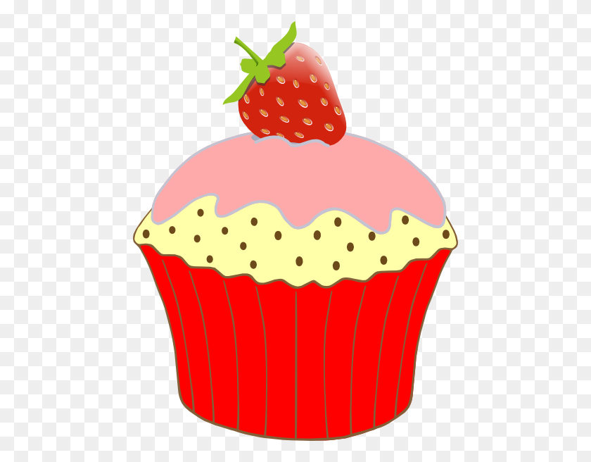 462x596 Strawberry Cupcake Clip Art - Strawberry Cake Clipart