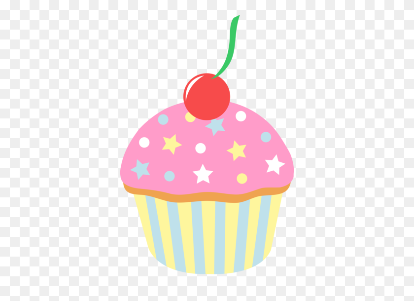 352x550 Cupcake De Fresa Con Sprinkles Y Cereza - Strawberry Clipart Free