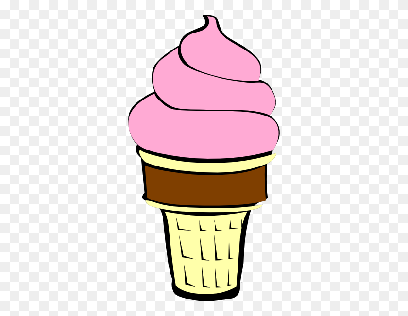 312x591 Клубничное Мороженое Клипарт Картинки - Мороженое Картинки Для Вечеринки