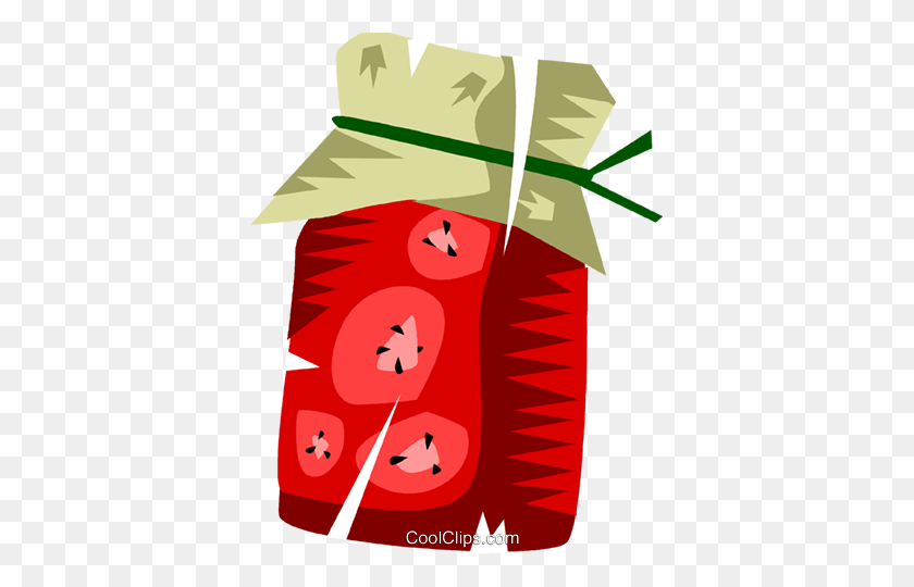 379x480 Strawberry Jam Royalty Free Vector Clip Art Illustration - Strawberry Jam Clipart