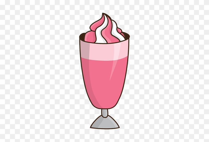 512x512 Strawberry Milkshake Dessert Flat - Milkshake PNG