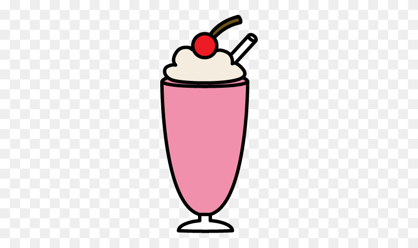 196x440 Strawberry Milkshake Dessets Clip Art Clip Art - Recipe Book Clipart