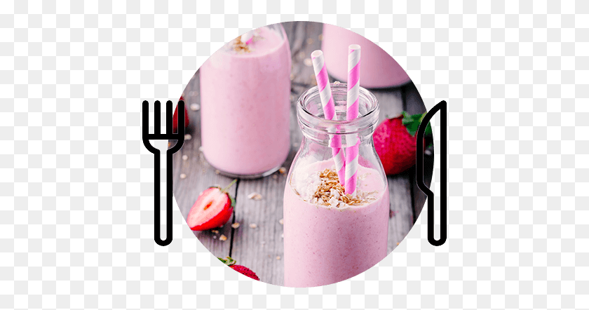 434x382 Strawberry Oats Milkshake Recipe - Milkshake PNG