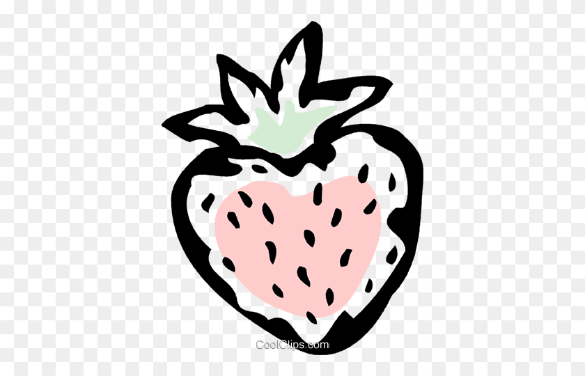 376x480 Strawberry Royalty Free Vector Clip Art Illustration - Strawberry Black And White Clipart