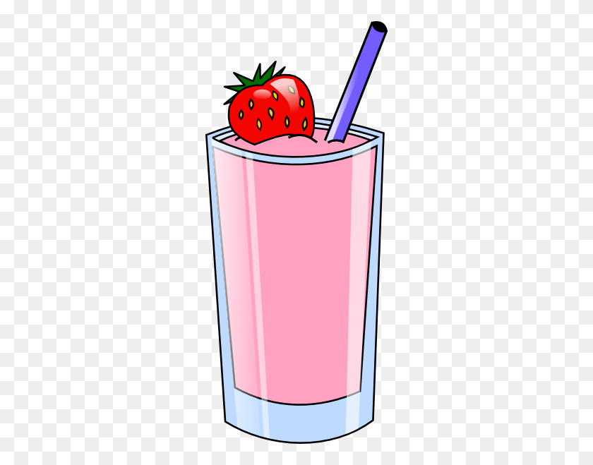258x599 Strawberry Smoothie Cup Clip Art - Smoothie Clipart