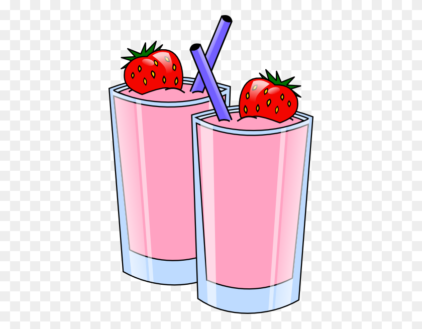 408x595 Strawberry Smoothie Drink Beverage Cups Clip Art Free Vector - Radish Clipart