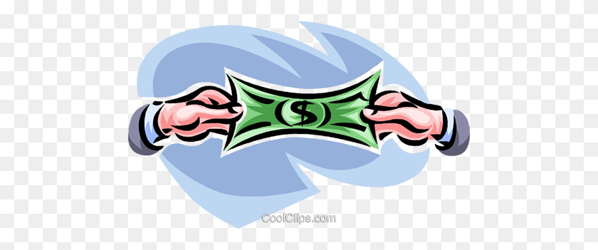 480x291 Stretching A Dollar Bill Royalty Free Vector Clip Art Illustration - Stretching Clipart