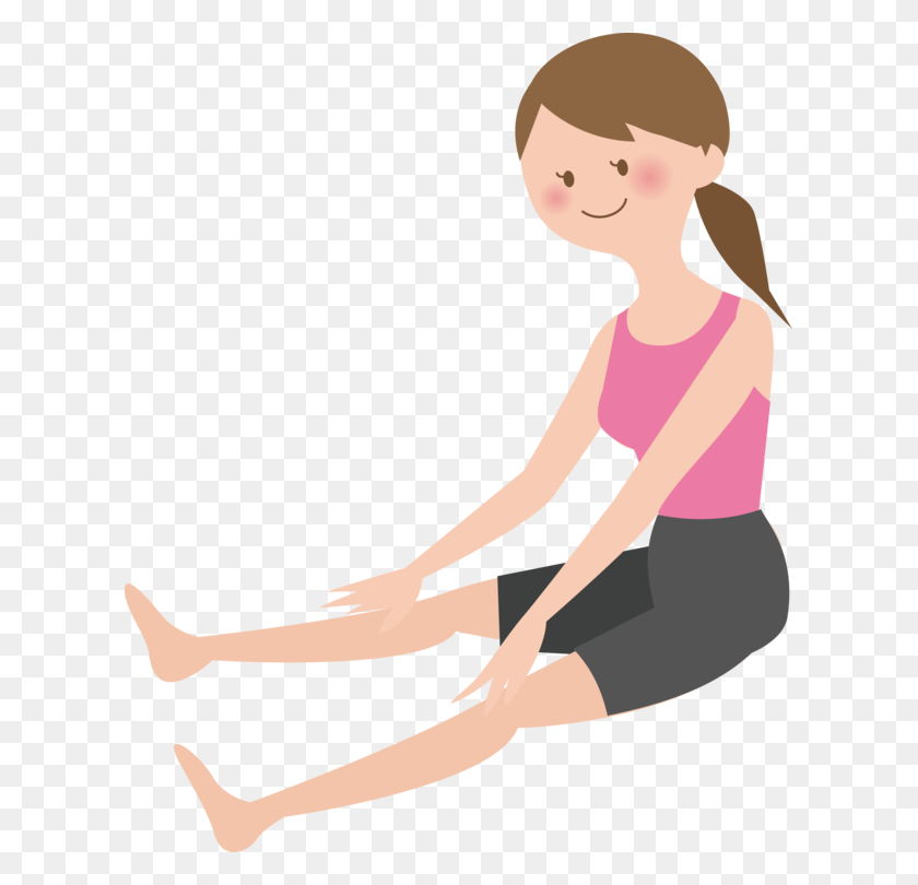 611x750 Stretching Exercise Woman Drawing - Stretching Clipart