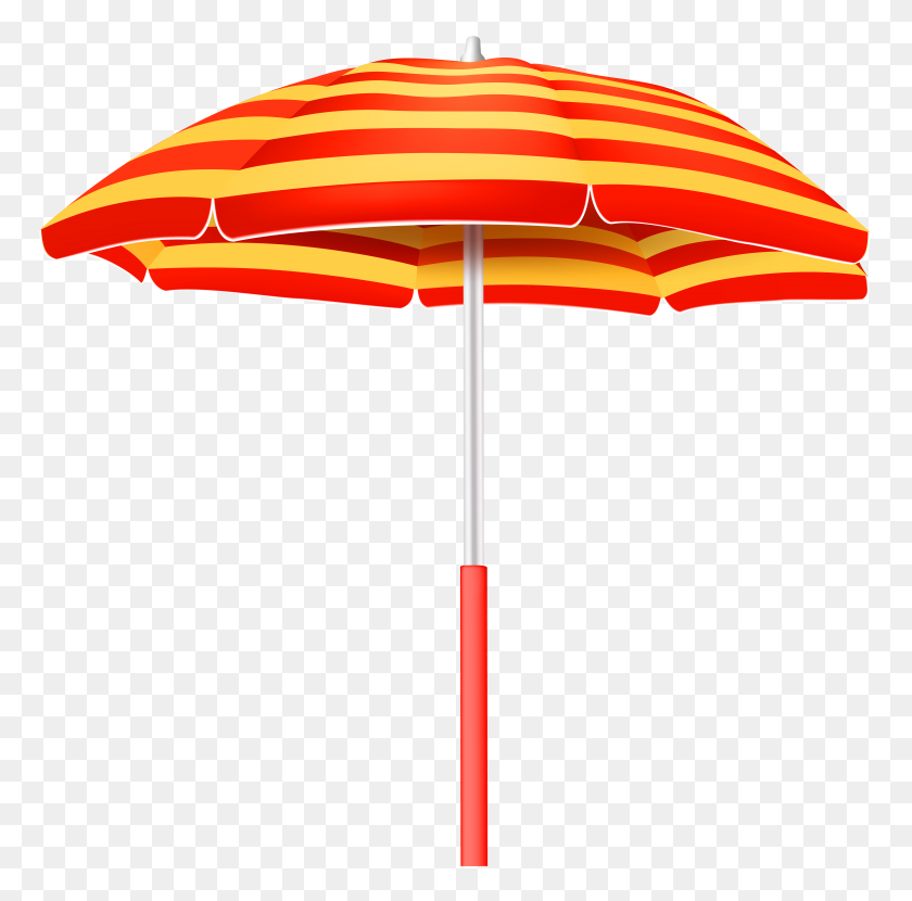 8000x7907 Полосатый Пляжный Зонт Png Клипарт - Красная Полоса Png