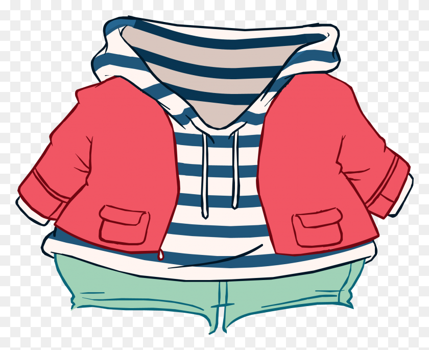 2157x1730 Striped Hoodie And Jacket Club Penguin Wiki Fandom Powered - Hoodie Template PNG