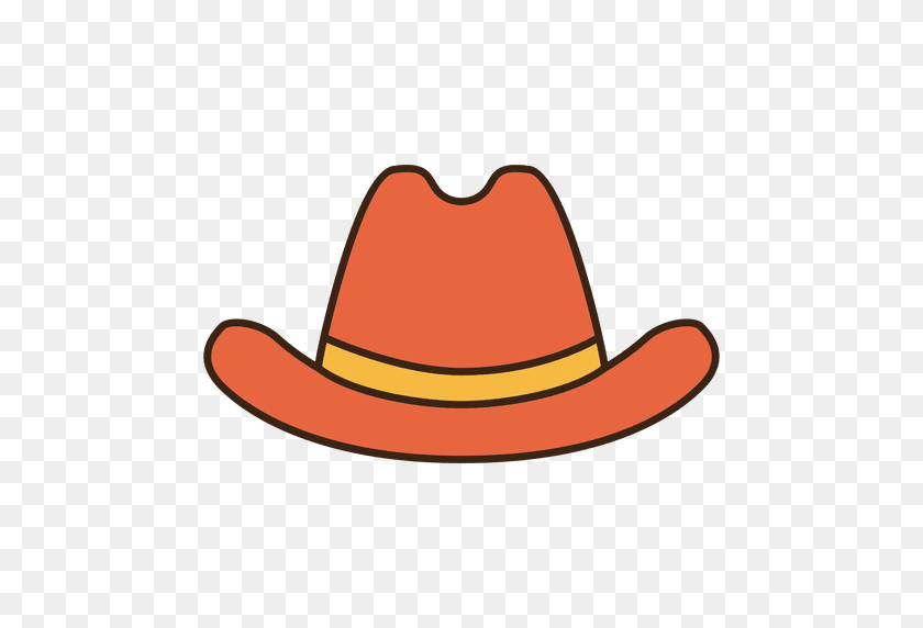 512x512 Trazo Naranja Sombrero De Vaquero - Sombrero De Vaquero Png Transparente