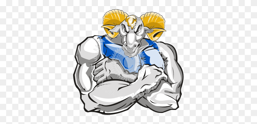 361x346 Strong Ram Man With Crossed Arms - Strong Man Clipart