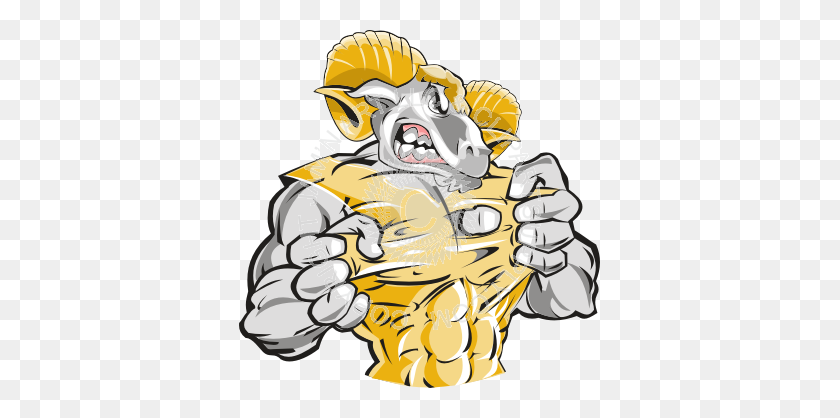 361x358 Strong Ram Man With Hands - Strong Man Clipart