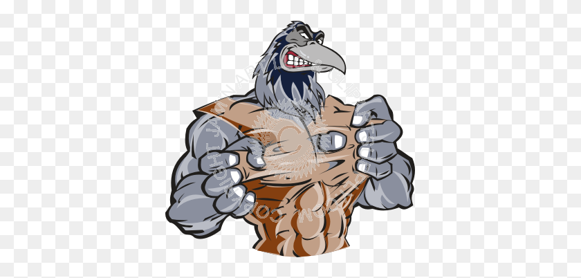 361x342 Strong Raven Man With Hands - Strong Man Clipart